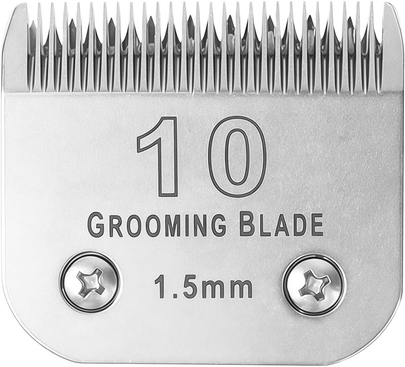 OEMIRY Size 10 Detachable Dog Grooming Blades, Compatible with Andis, Oster A5, Wahl KM10 Series Clippers, Cut Length 1.5mm, Silver (10#1.5mm, 1 Packs) - Image 1
